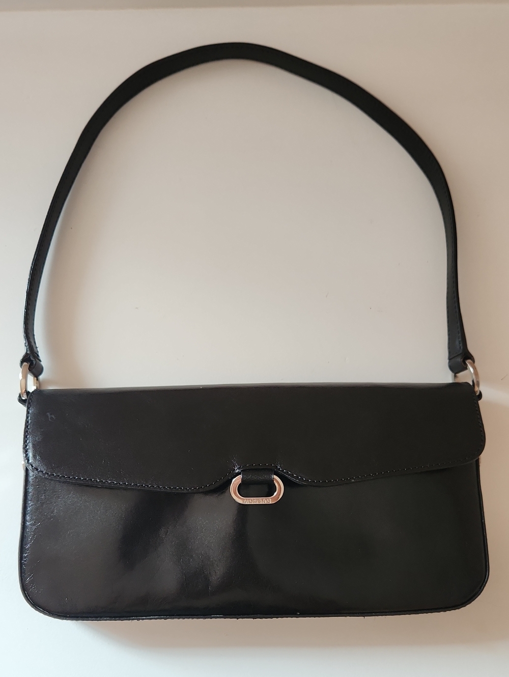Monsac Original Black Leather Shoulder Bag | Vintage Minimalist Purse